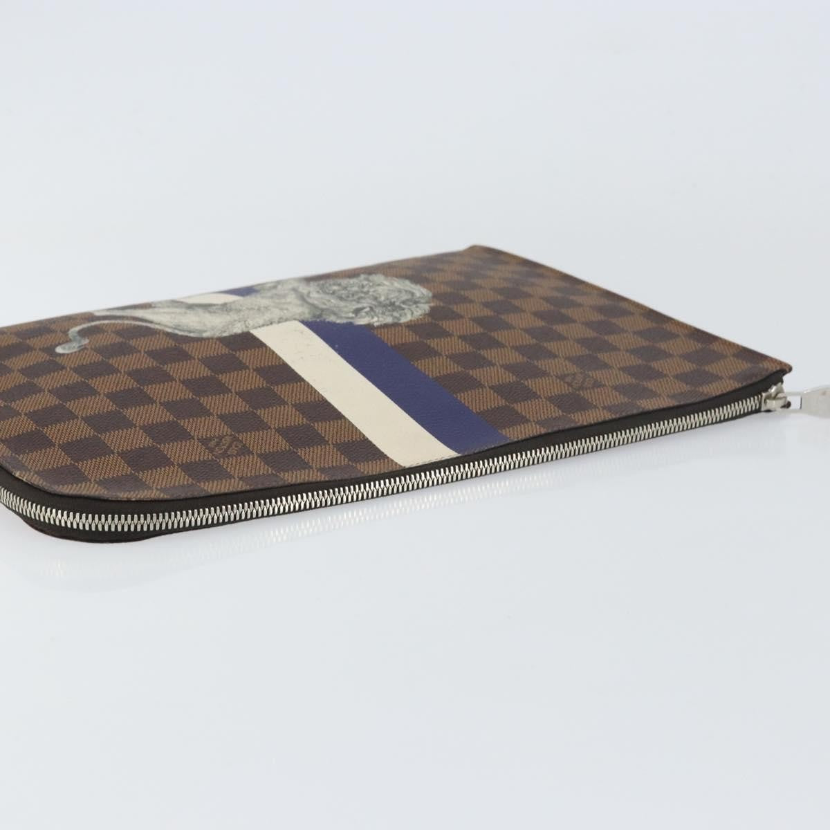 Louis Vuitton Pochette Jour Limited Edition Chapman Savane Damier Brown Canvas Clutche & Pouche Bag (Pre-Owned)