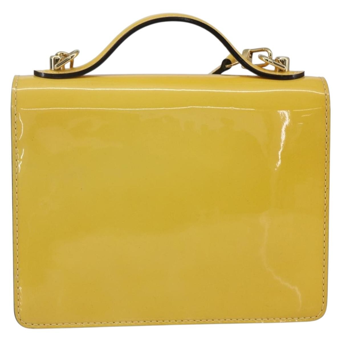 Louis Vuitton Monceau Handbag Vernis Yellow Patent_Leather Handbag (Pre-Owned)