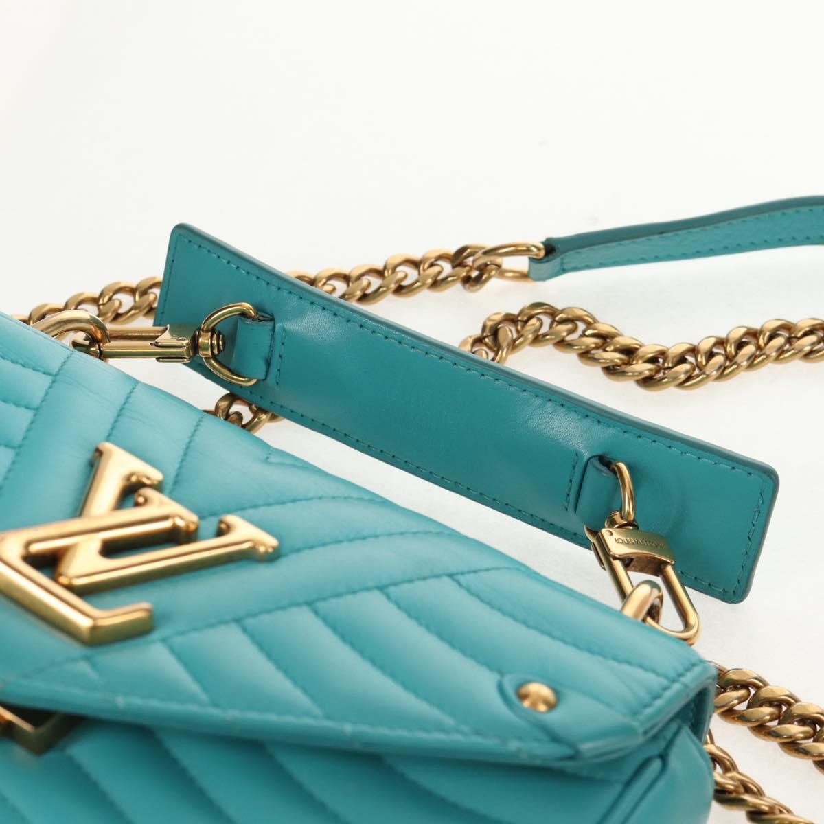 Louis Vuitton New Wave Chain Bag Quilted Leather Blue Leather Shoulder Bag Bag (Pre-Owned)
