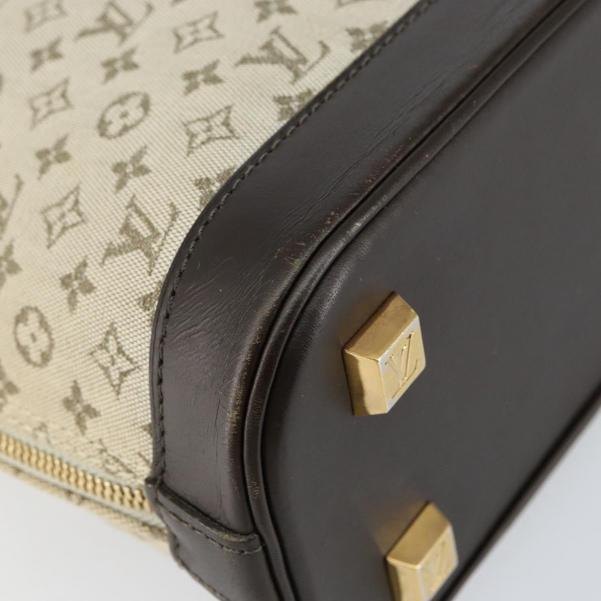 Louis Vuitton Alma Handbag Mini Lin Monogram Khaki Canvas Handbag (Pre-Owned)