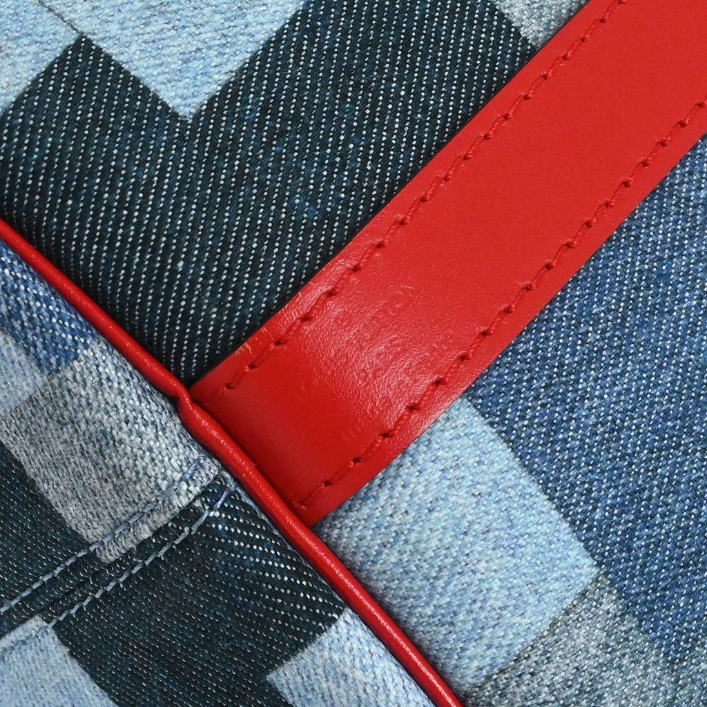 Louis Vuitton Speedy Bandouliere Bag Damier And Monogram Patchwork Denim Blue Denim_Jeans Handbag (Pre-Owned)