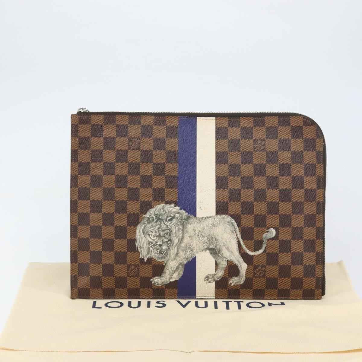 Louis Vuitton Pochette Jour Limited Edition Chapman Savane Damier Brown Canvas Clutche & Pouche Bag (Pre-Owned)