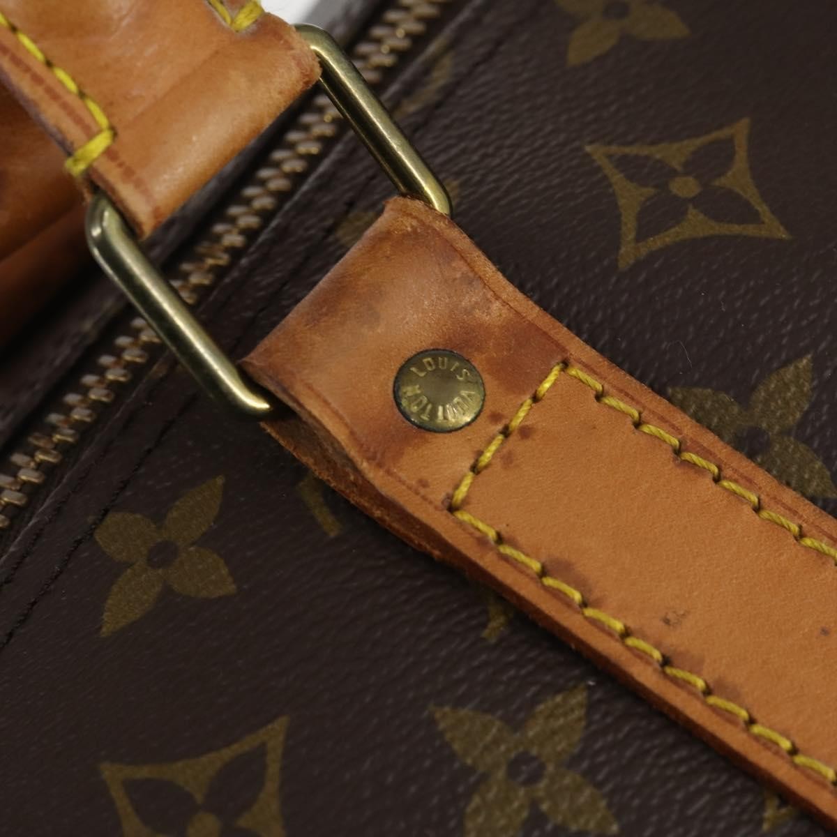 Louis Vuitton Keepall Bandouliere Bag Monogram Canvas Brown Canvas Travel Bag Bag (Pre-Owned)