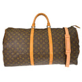 Louis Vuitton Keepall Bandouliere Bag Monogram Canvas Brown Canvas Travel Bag Bag (Pre-Owned)