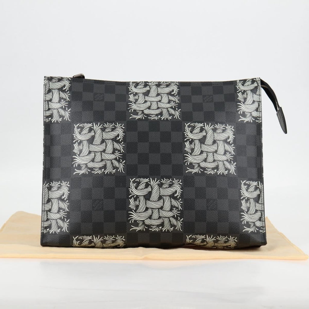 Louis Vuitton Pochette Voyage Limited Edition Nemeth Damier Graphite Black Canvas Clutche & Pouche Bag (Pre-Owned)