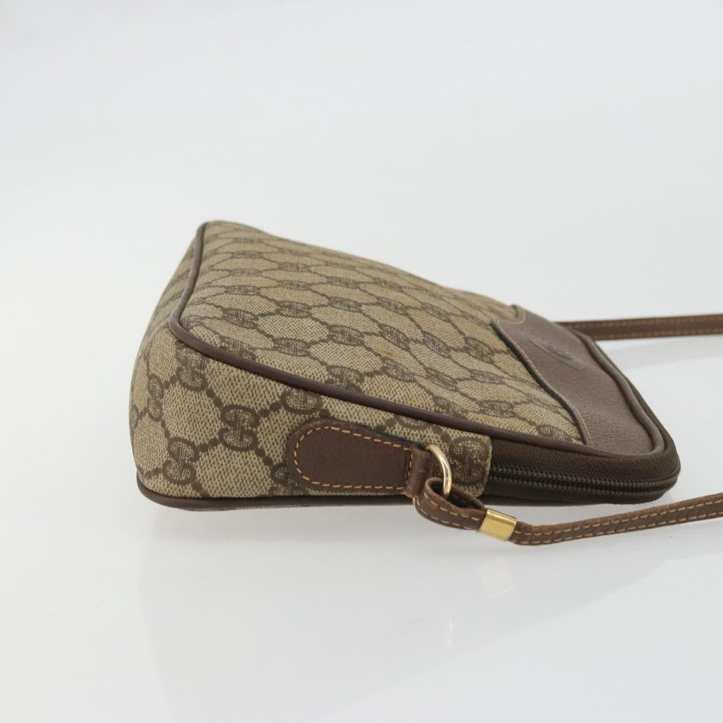 Gucci Gg Supreme Shoulder Bag Canvas Beige Canvas Handbag (Pre-Owned)