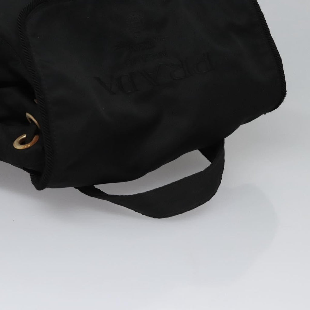 Prada Flap Drawstring Backpack Tessuto Black Nylon Backpack Bag (Pre-Owned)