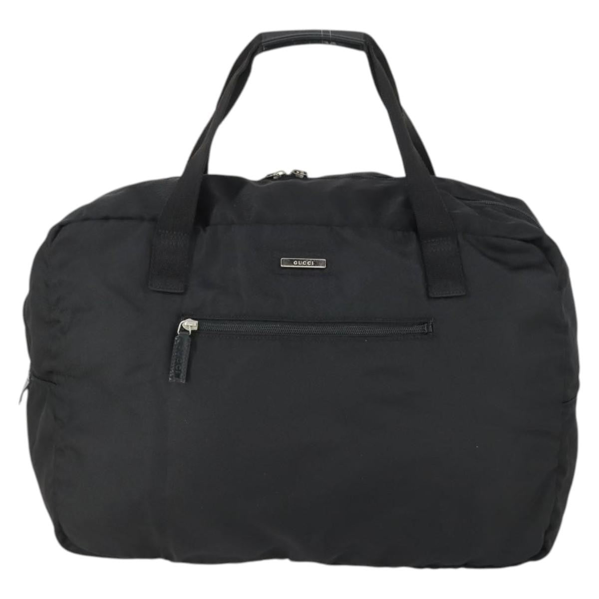 Gucci Vintage Travel Bag Nylon Black Nylon Travel Bag Bag (Pre-Owned)