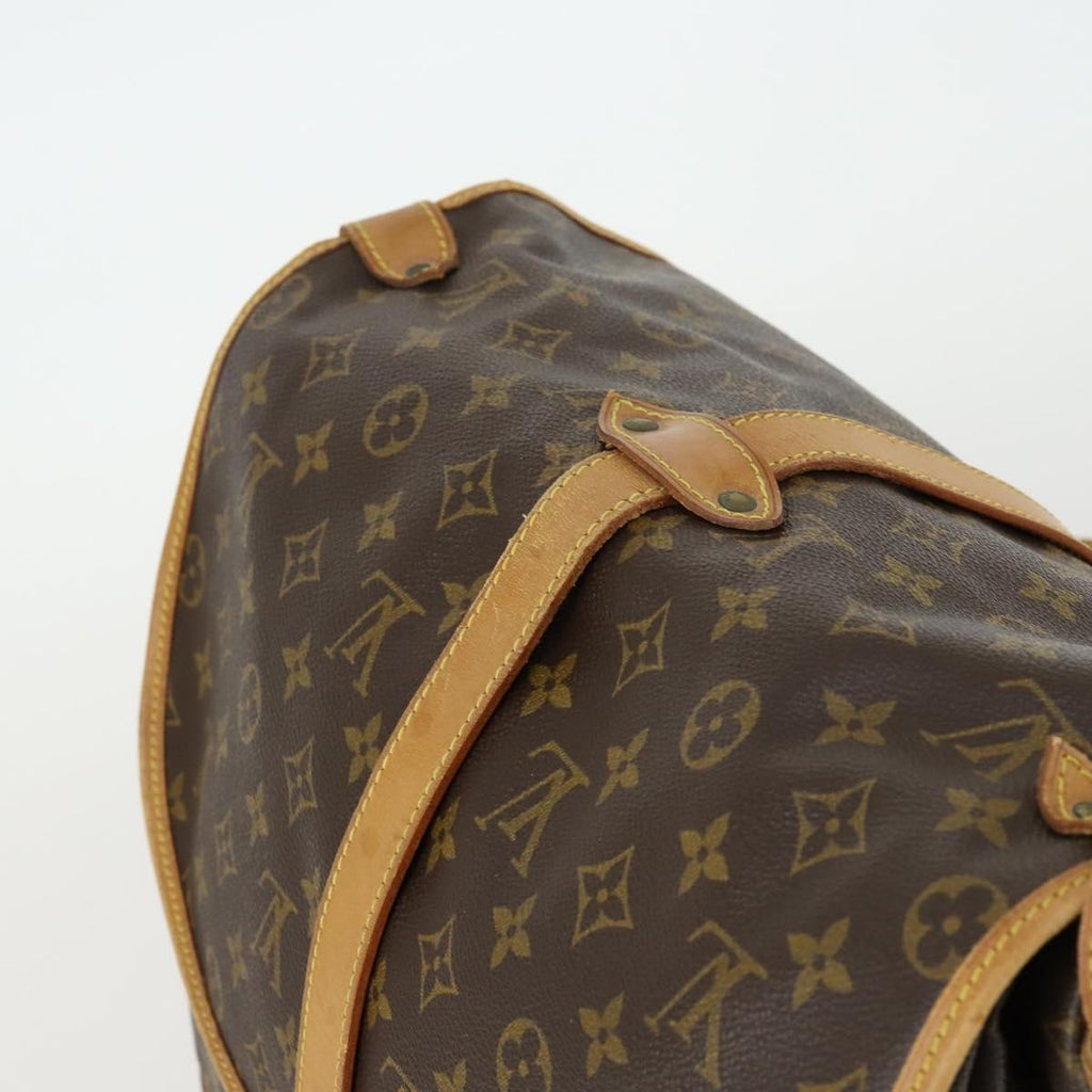 Louis Vuitton Saumur Handbag Monogram Canvas Brown Canvas Shoulder Bag Bag (Pre-Owned)