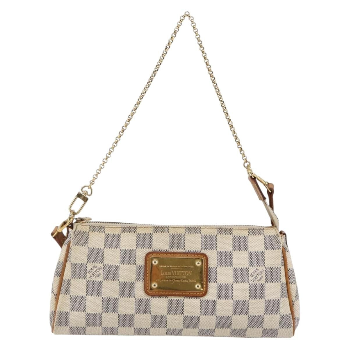 Louis Vuitton Eva Handbag Damier White Canvas Bag (Pre-Owned)