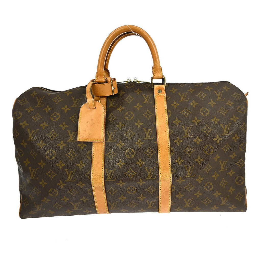 Louis Vuitton Keepall Bag Monogram Canvas Brown Canvas Travel Bag Bag (Pre-Owned)