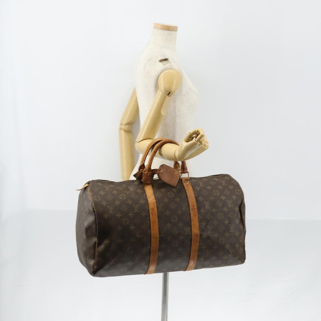 Louis Vuitton Keepall Bag Monogram Canvas Brown Canvas Travel Bag Bag (Pre-Owned)