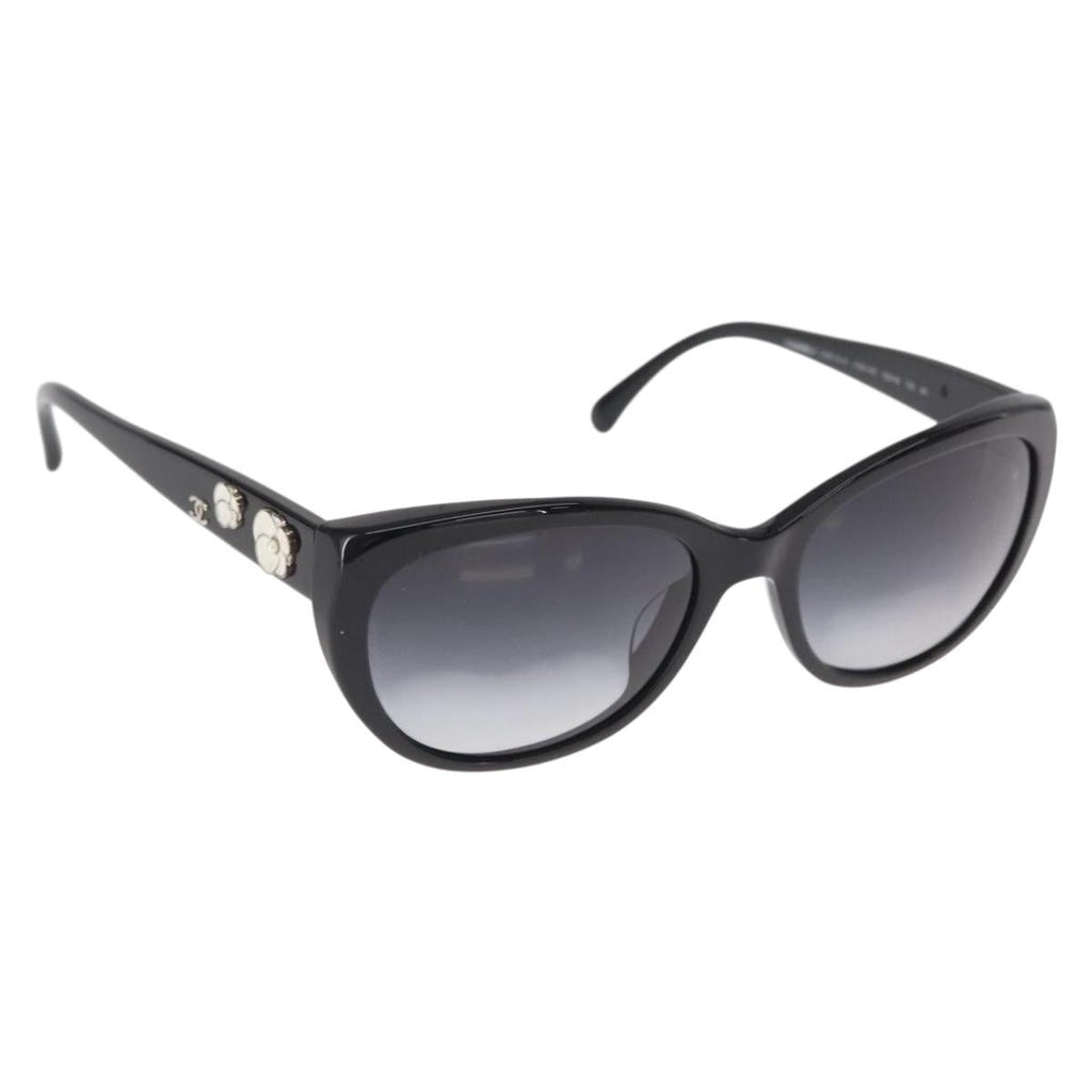Chanel Camélia Sunglasses Plastic Black Plastic Sunglasse Accessory (Pre-Owned)