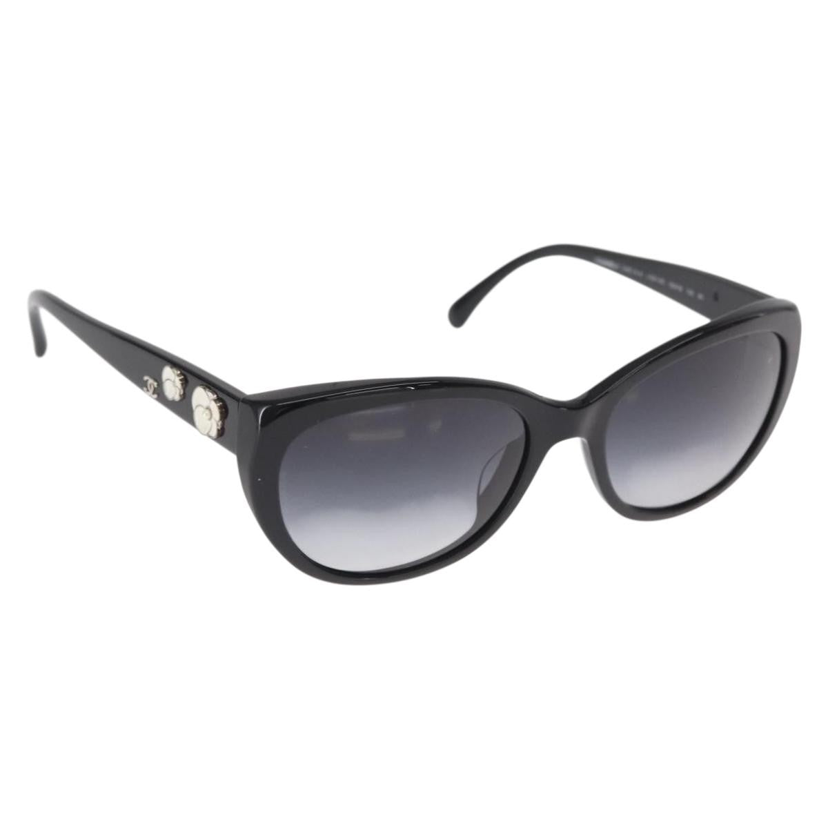 Chanel Camélia Sunglasses Plastic Black Plastic Sunglasse Accessory (Pre-Owned)