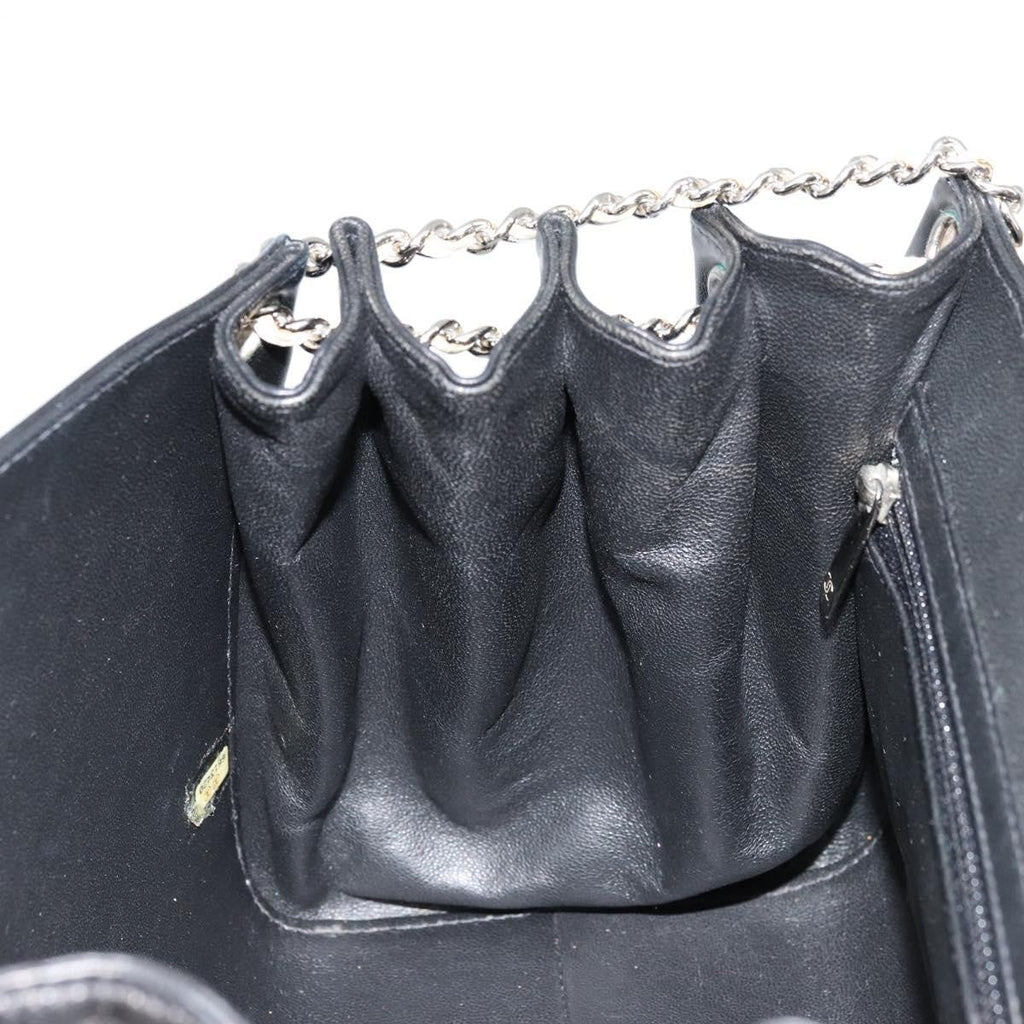 Chanel Chocolate Bar Accordion Reissue Flap Bag Quilted Lambskin Black Leather Handbag (Pre-Owned)