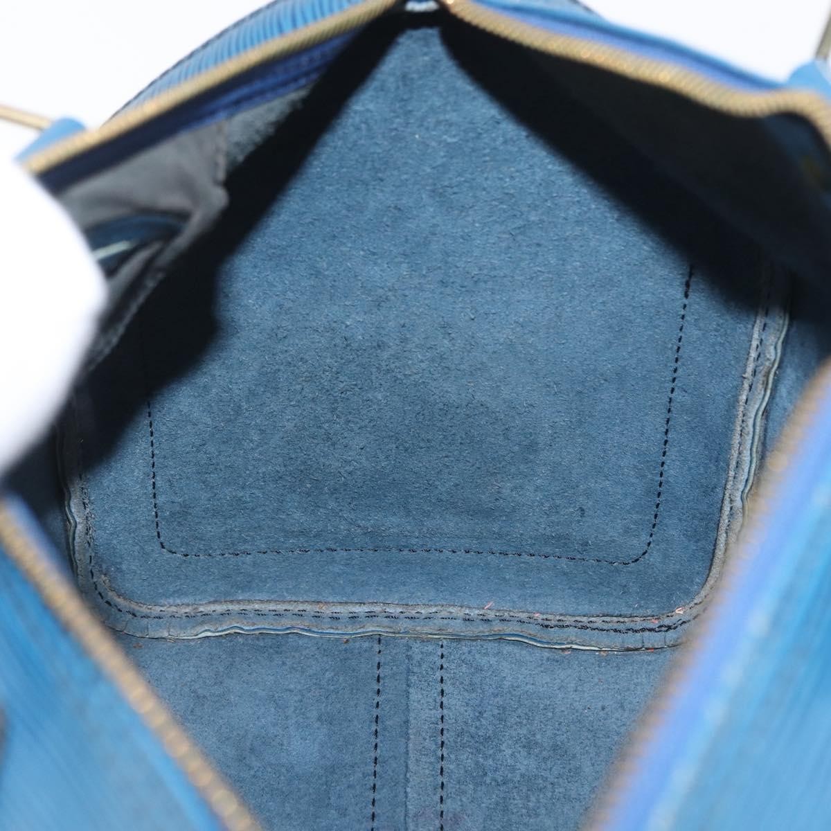 Louis Vuitton Speedy Handbag Epi Leather Blue Leather Handbag (Pre-Owned)