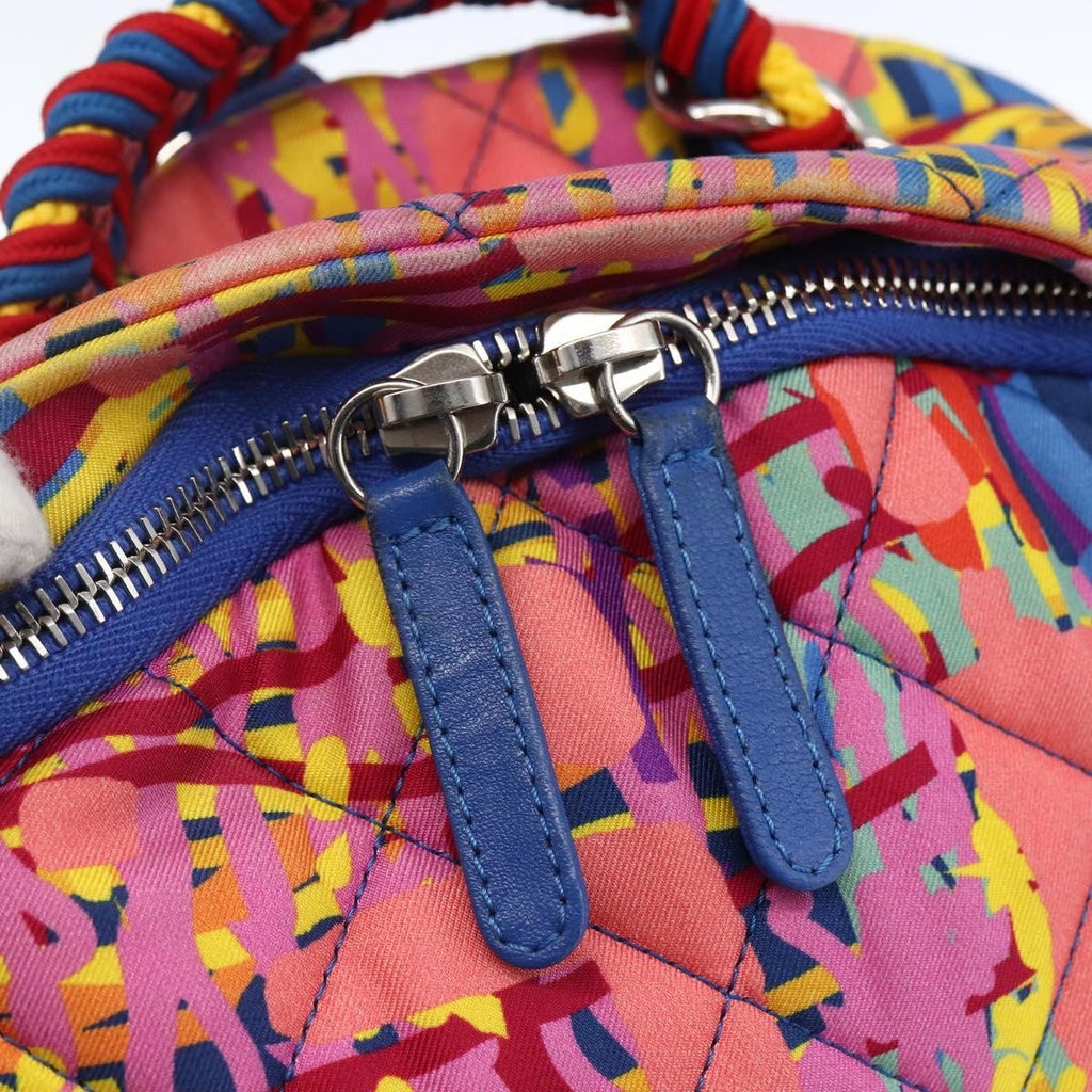Chanel Cc Pocket Backpack Quilted Printed Foulard Multicolour Nylon Backpack Bag (Pre-Owned)