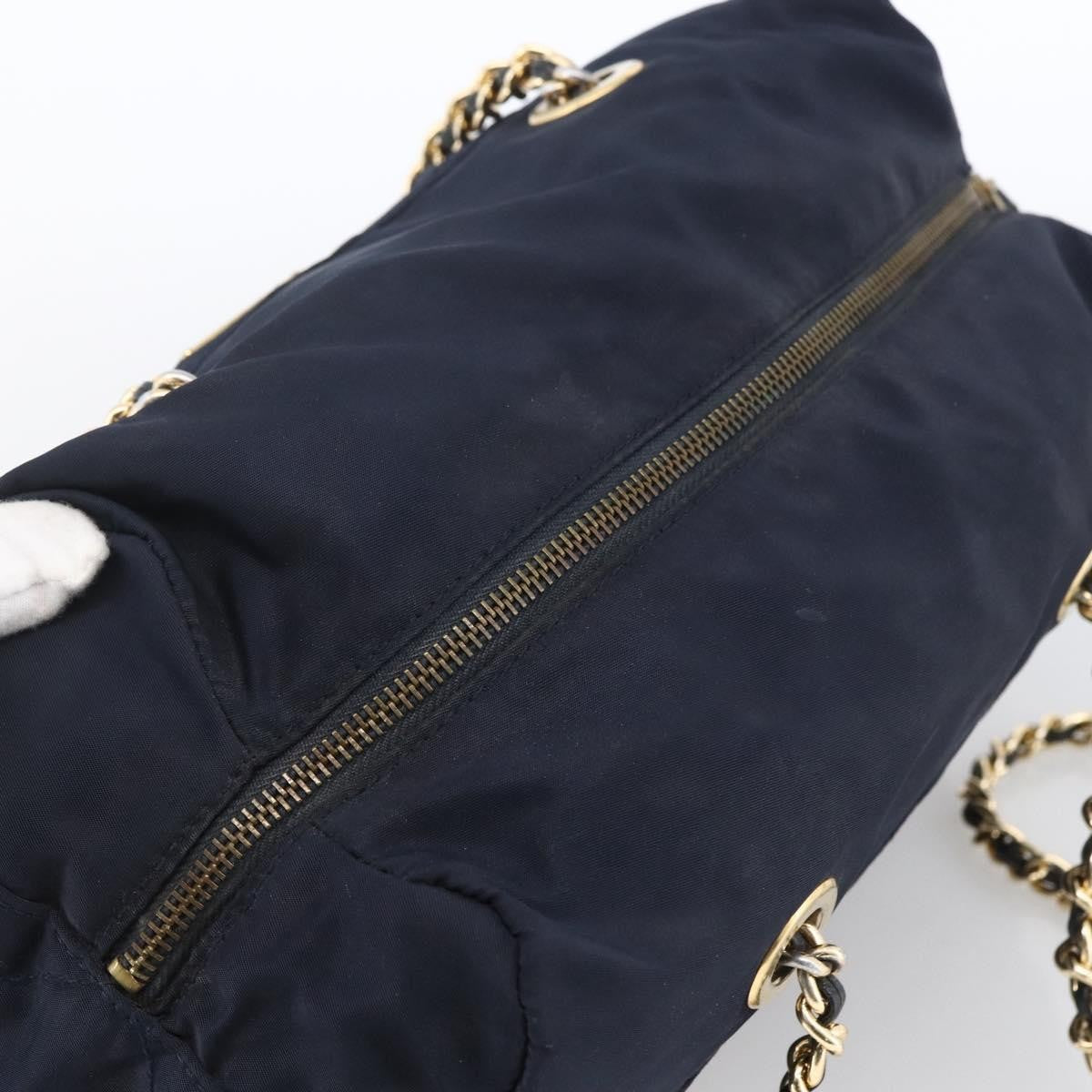 Prada Re-Edition 1995 Chain Tote Quilted Re-Nylon Navy Nylon Shoulder Bag Bag (Pre-Owned)