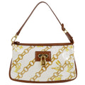 Louis Vuitton Charms Pochette Pvc Over Printed Silk Brown Leather Clutche & Pouche Bag (Pre-Owned)