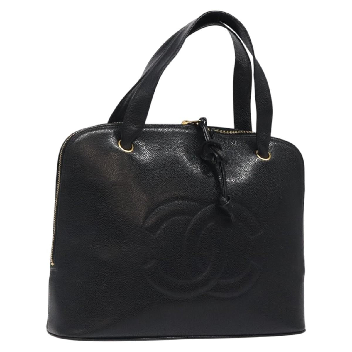 Chanel Vintage Cc Dome Bag Caviar Black Calfskin Handbag (Pre-Owned)