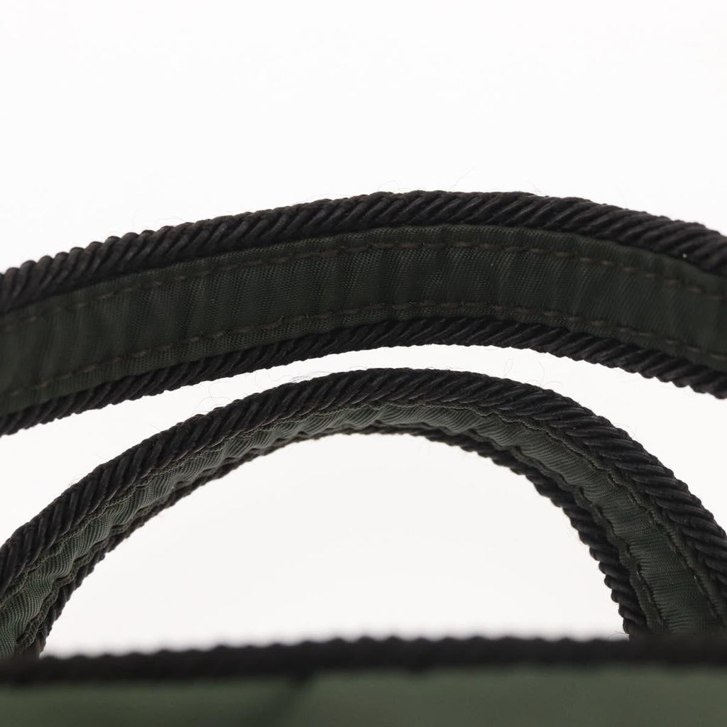 Prada Vintage Handbag Tessuto Khaki Nylon Handbag (Pre-Owned)