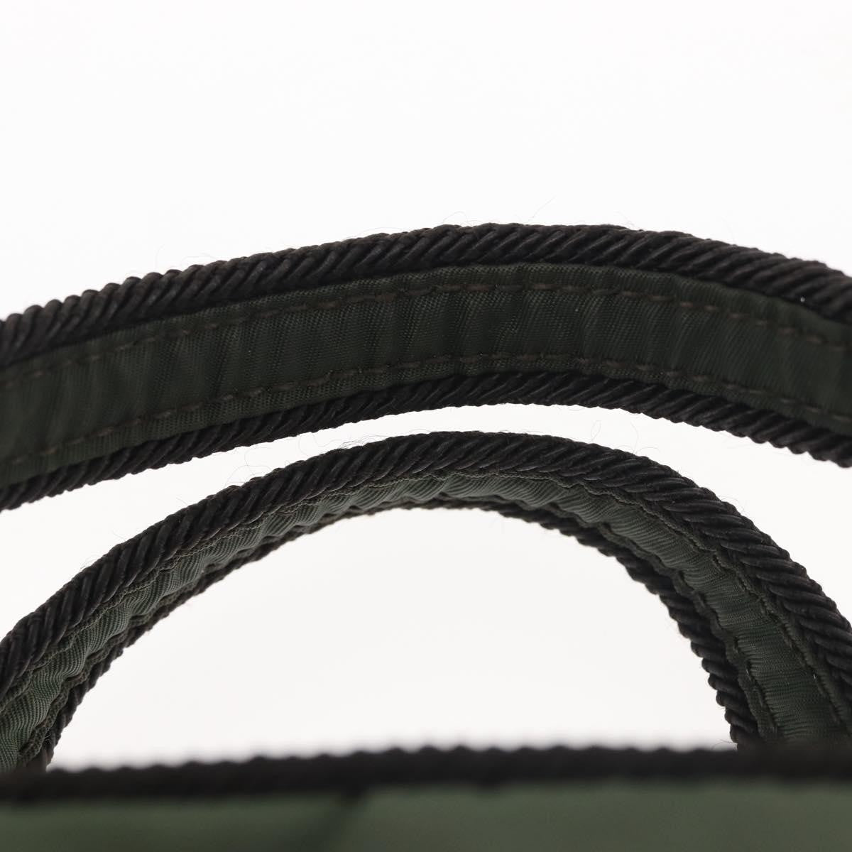 Prada Vintage Handbag Tessuto Khaki Nylon Handbag (Pre-Owned)