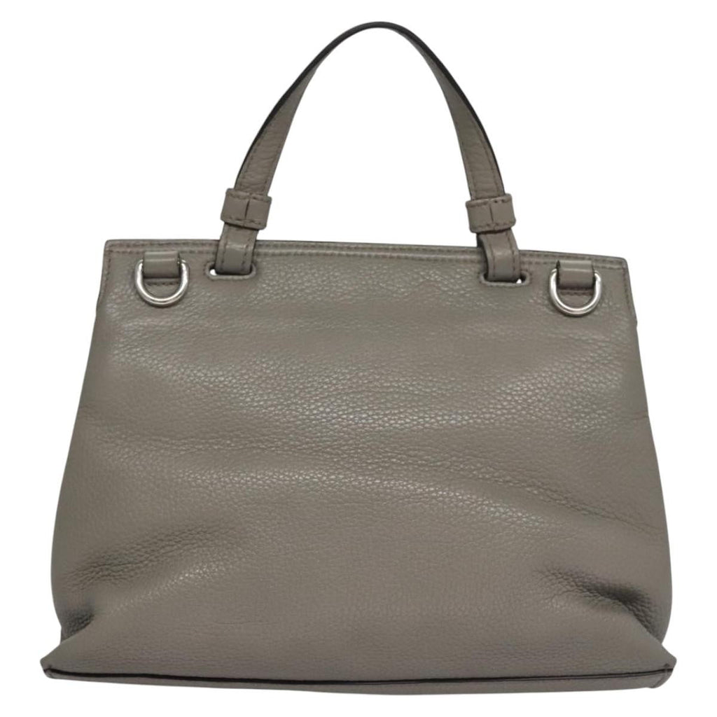 Gucci Bamboo Daily Top Handle Bag Leather Gray Leather Handbag (Pre-Owned)