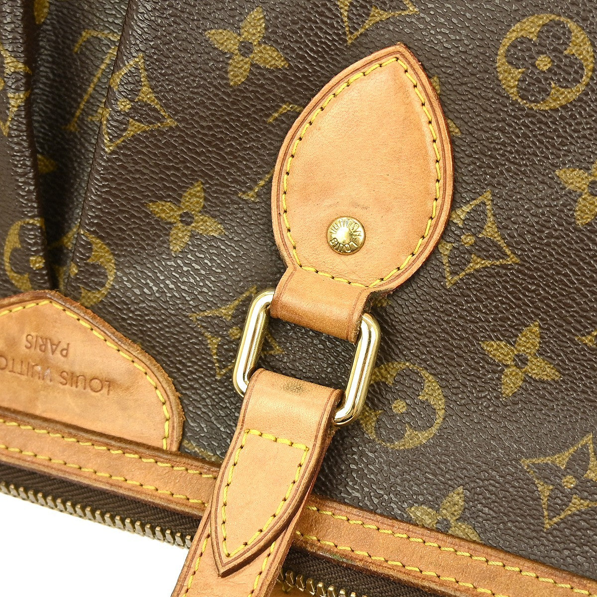 Louis Vuitton Palermo Handbag Monogram Canvas Brown Canvas Tote Bag Bag (Pre-Owned)