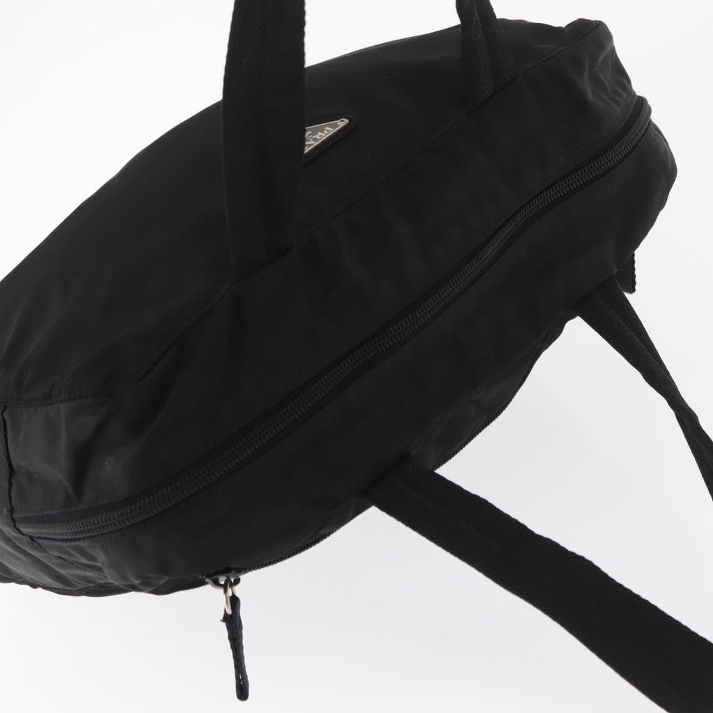 Prada Vintage Zip Handbag Tessuto Black Nylon Handbag (Pre-Owned)
