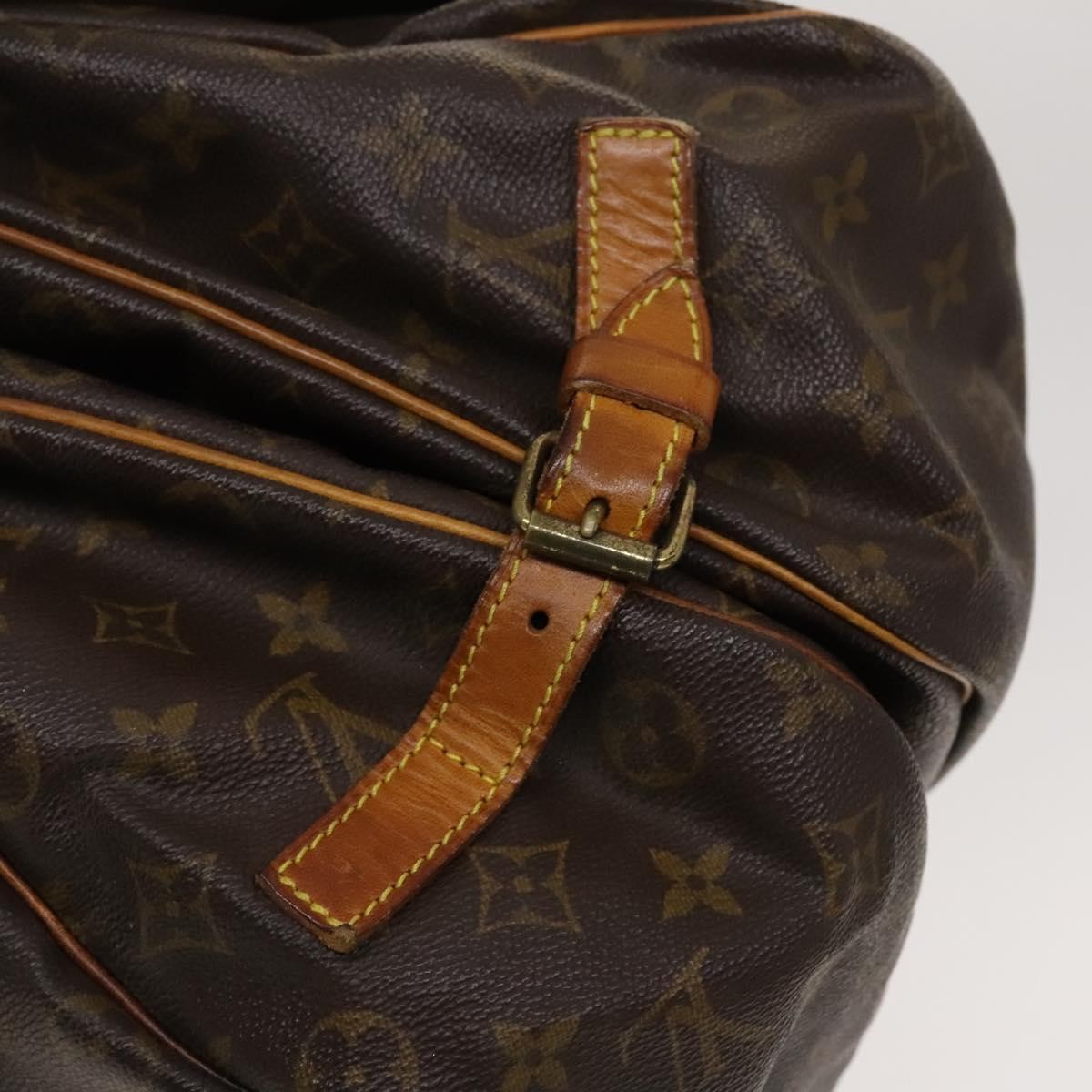 Louis Vuitton Saumur Handbag Monogram Canvas Brown Canvas Shoulder Bag Bag (Pre-Owned)
