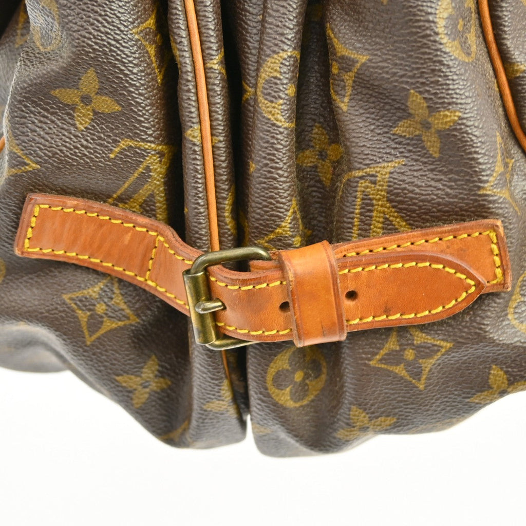 Louis Vuitton Saumur Handbag Monogram Canvas Brown Canvas Shoulder Bag Bag (Pre-Owned)
