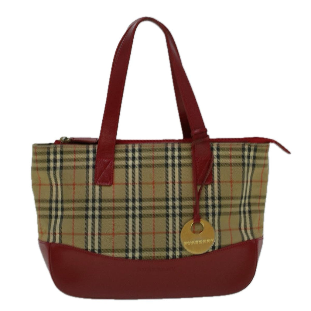 Burberry Nova Check Handbag Nova Check Canvas Beige Canvas Handbag (Pre-Owned)