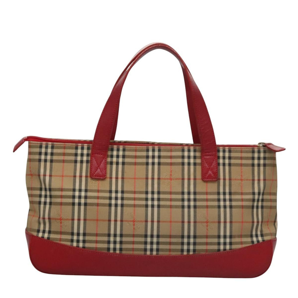 Burberry Nova Check Handbag Nova Check Canvas And Leather Beige Canvas Handbag (Pre-Owned)