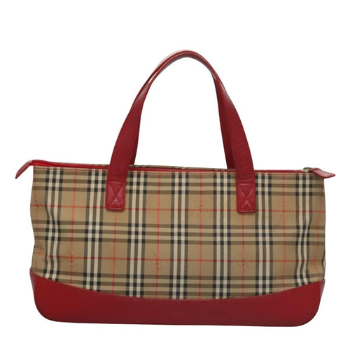 Burberry Nova Check Handbag Nova Check Canvas And Leather Beige Canvas Handbag (Pre-Owned)