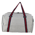 Gucci Web Trim Weekend Duffle Bag Gg Coated Canvas Navy Canvas Travel Bag Bag (Pre-Owned)