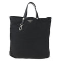 Prada Vintage Tote Tessuto Black Nylon Tote Bag Bag (Pre-Owned)