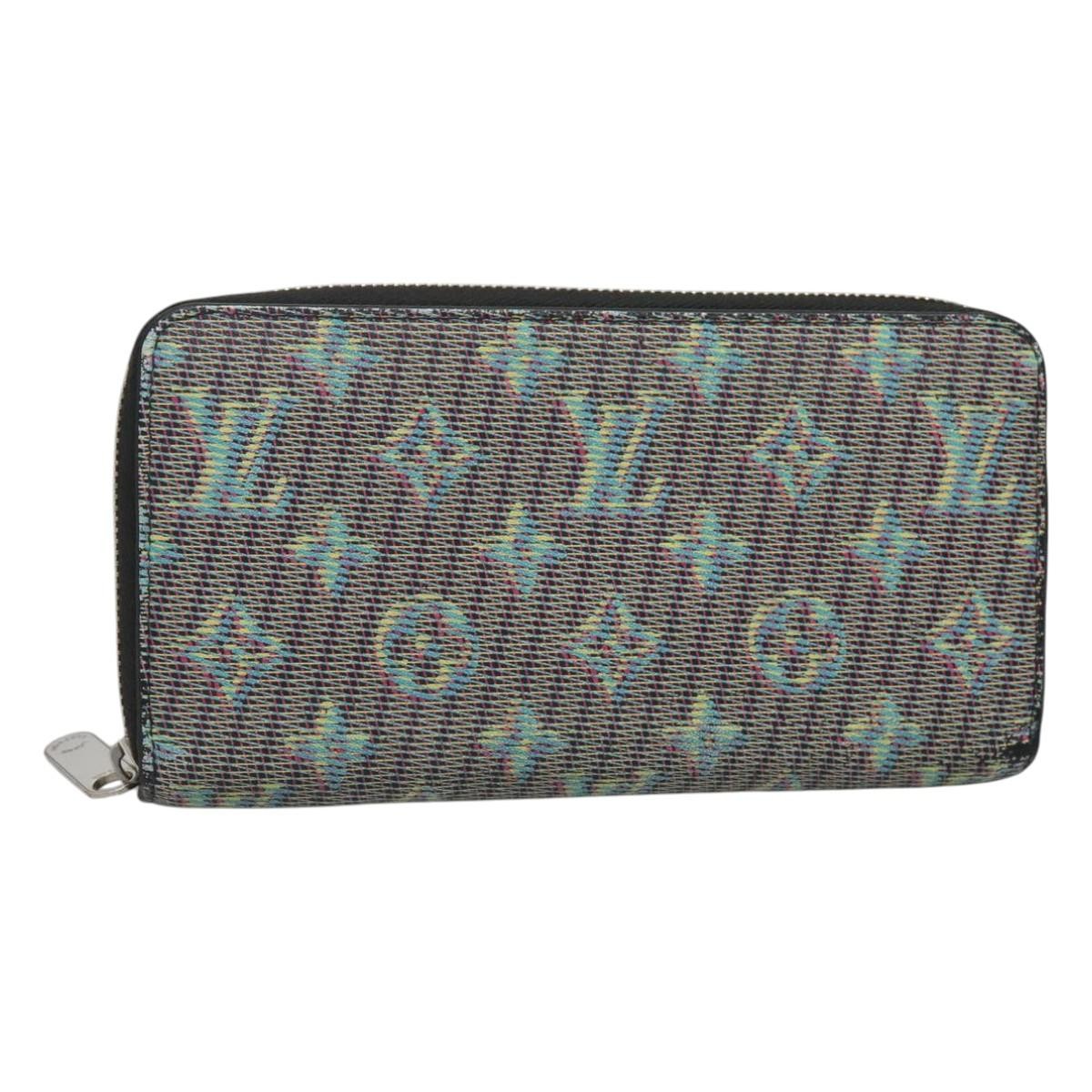 Louis Vuitton Zippy Wallet Nm Monogram Lv Pop Green Canvas Wallets Accessory (Pre-Owned)