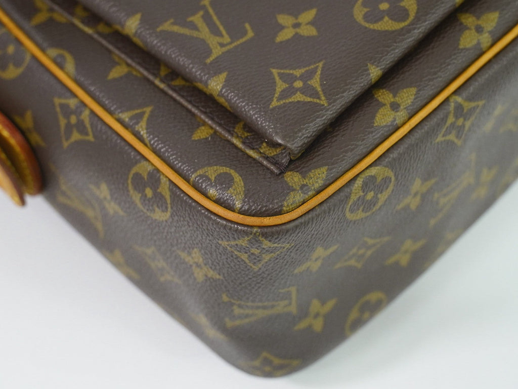 Louis Vuitton Viva Cite Handbag Monogram Canvas Brown Canvas Shoulder Bag Bag (Pre-Owned)