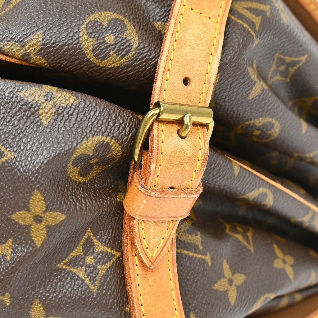 Louis Vuitton Saumur Handbag Monogram Canvas Brown Canvas Shoulder Bag Bag (Pre-Owned)