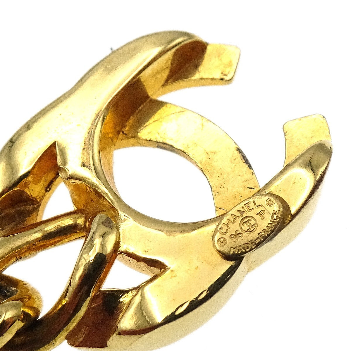 Chanel Vintage Cc Turnlock Chain Bracelet Metal Gold Gold_Plated Bracelet Jewelry (Pre-Owned)