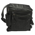 Bottega Veneta Utility Waist Bag Leather With Intrecciato Black Leather Bag (Pre-Owned)