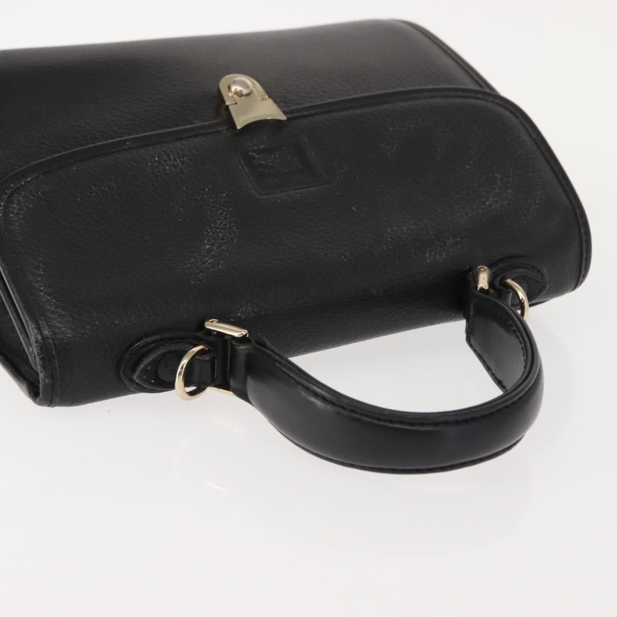 Burberry Vintage Handbag Leather Black Leather Handbag (Pre-Owned)