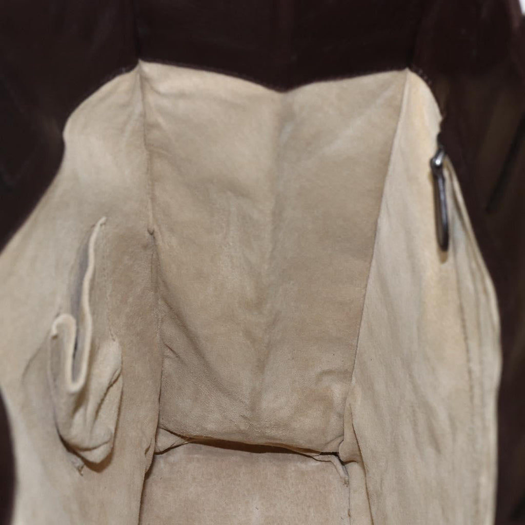 Bottega Veneta Intrecciato Handbag Leather Brown Leather Handbag (Pre-Owned)