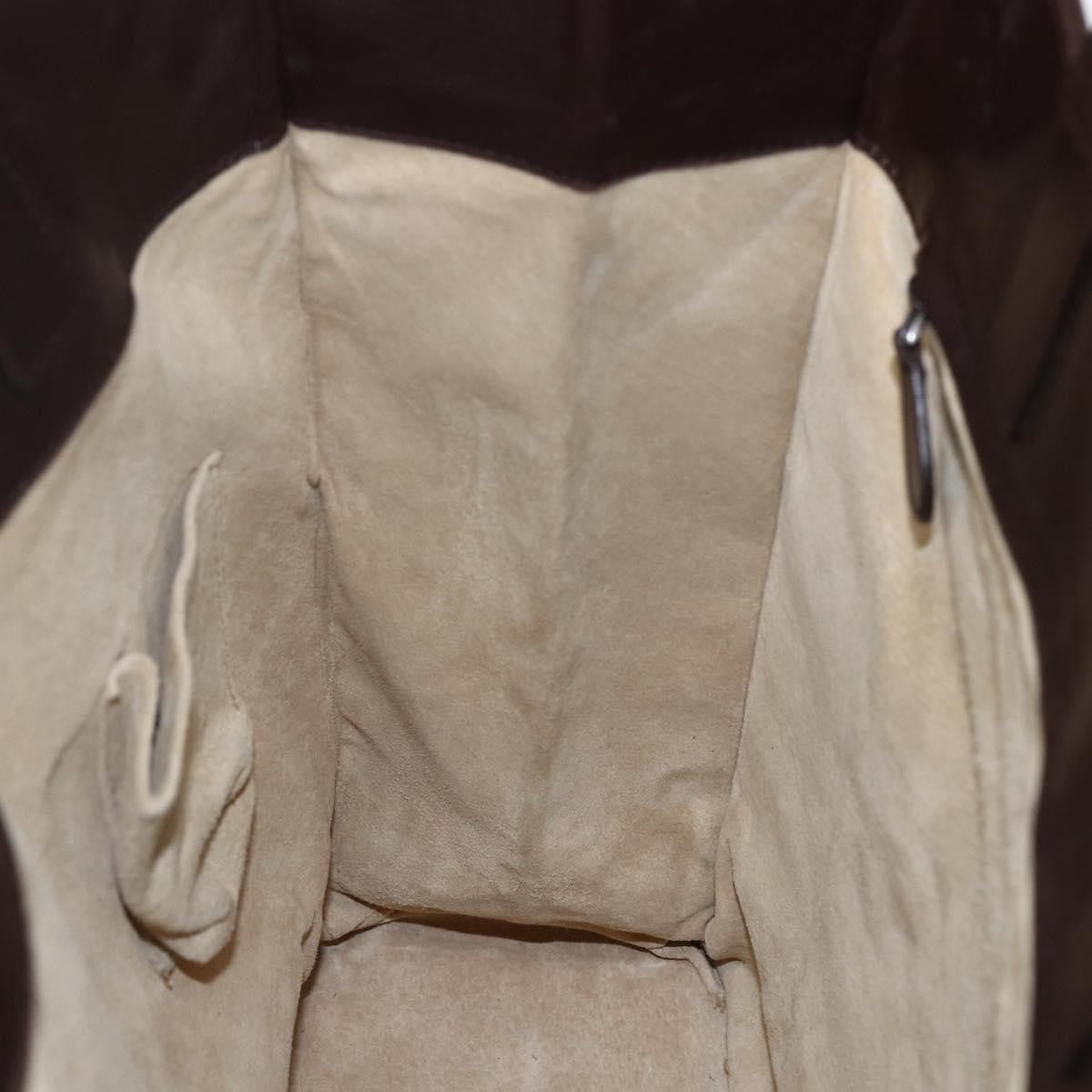 Bottega Veneta Intrecciato Handbag Leather Brown Leather Handbag (Pre-Owned)