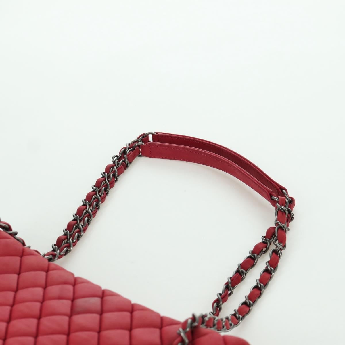 Chanel New Bubble Tote Quilted Calfskin Red Leather Tote Bag Bag (Pre-Owned)