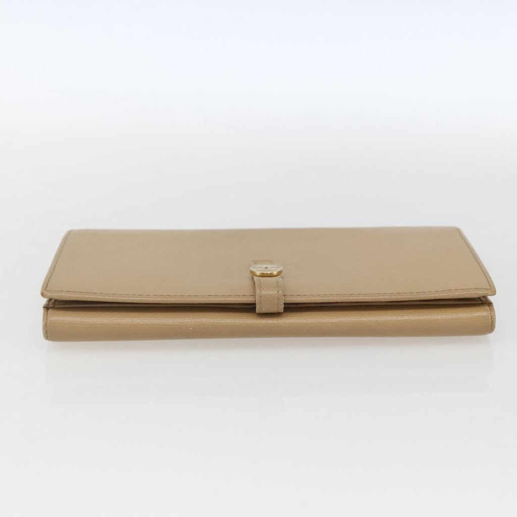 Chanel Coco Bouton Wallet Leather Beige Leather Wallets Accessory (Pre-Owned)