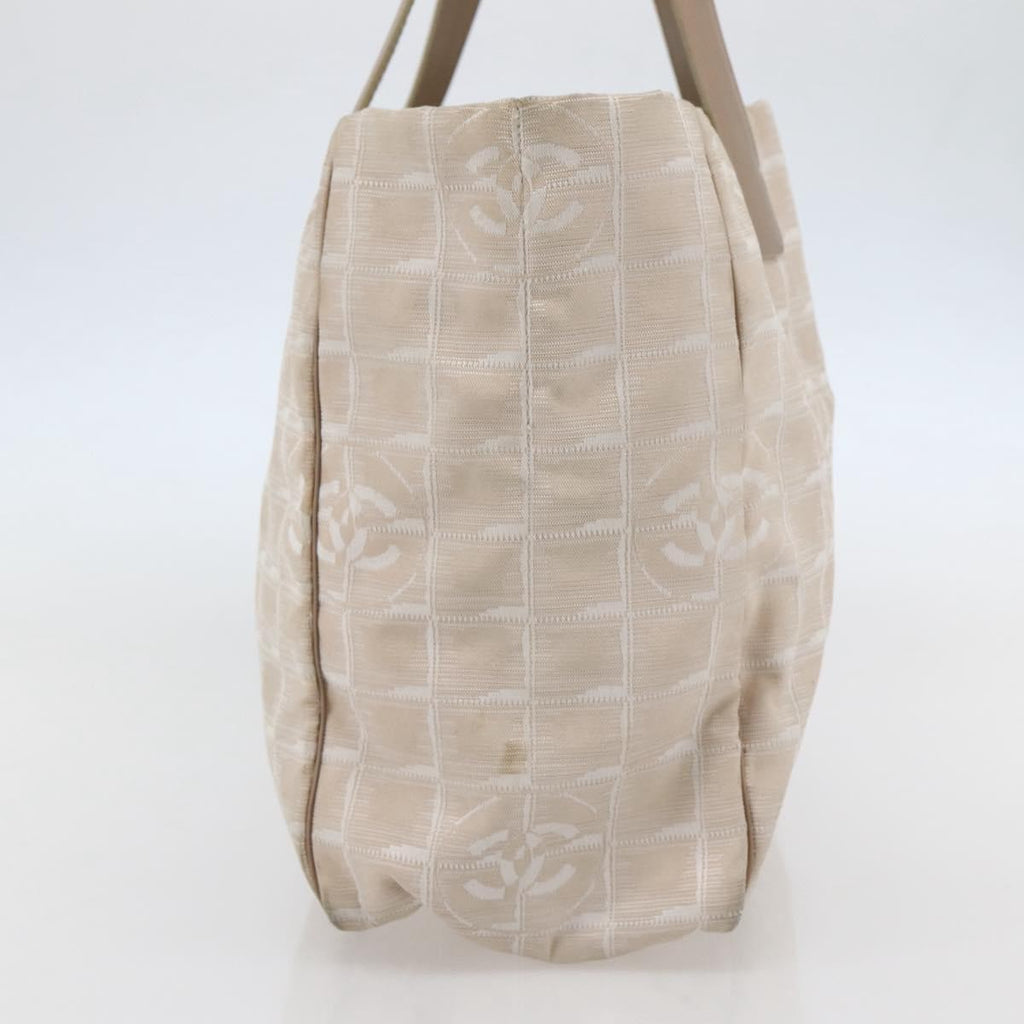 Chanel Travel Line Tote Nylon Beige Nylon Bag (Pre-Owned)