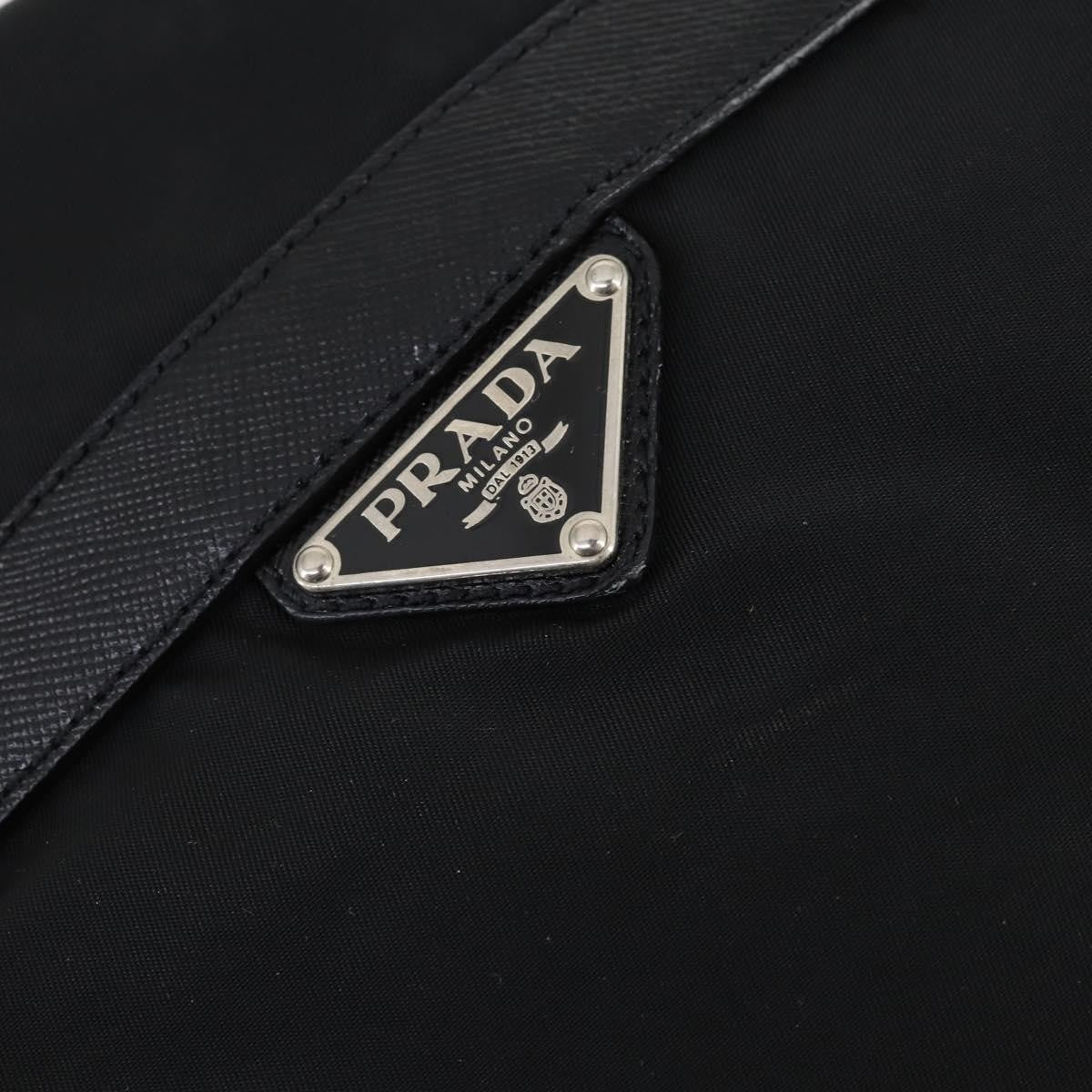 Prada Double Pocket Shoulder Bag Tessuto Black Nylon Shoulder Bag Bag (Pre-Owned)