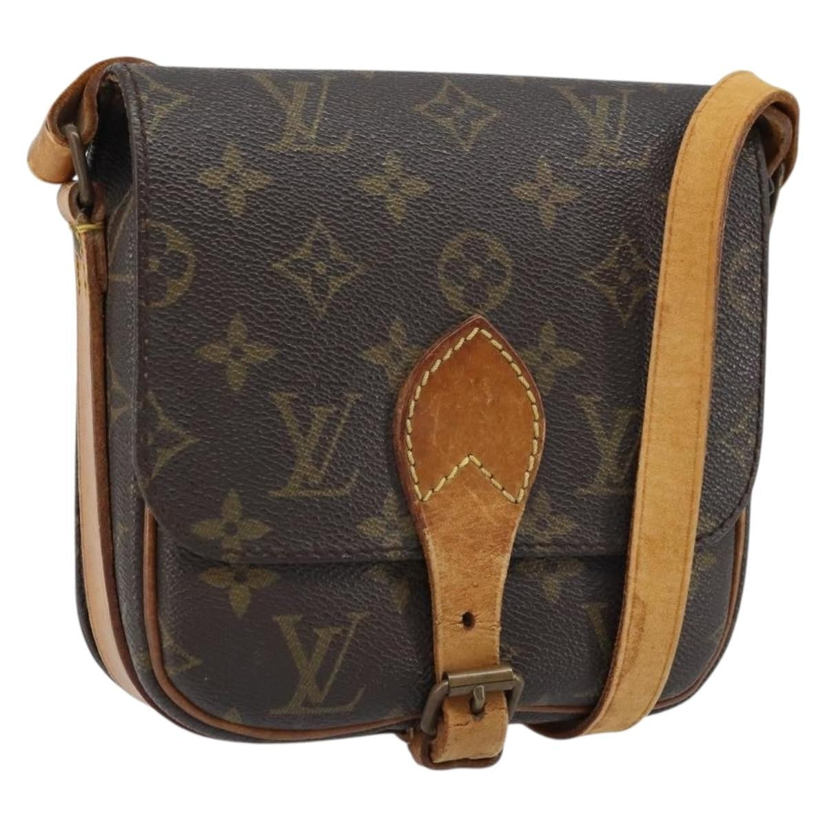 Louis Vuitton Cartouchiere Handbag Monogram Canvas Brown Canvas Shoulder Bag Bag (Pre-Owned)