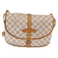 Louis Vuitton Saumur Handbag Damier Beige Canvas Shoulder Bag Bag (Pre-Owned)